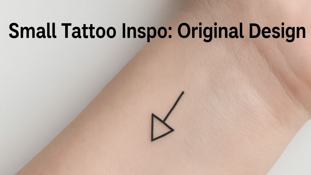 Small tattoo imspo original design arrow shown on wrist with skiny background