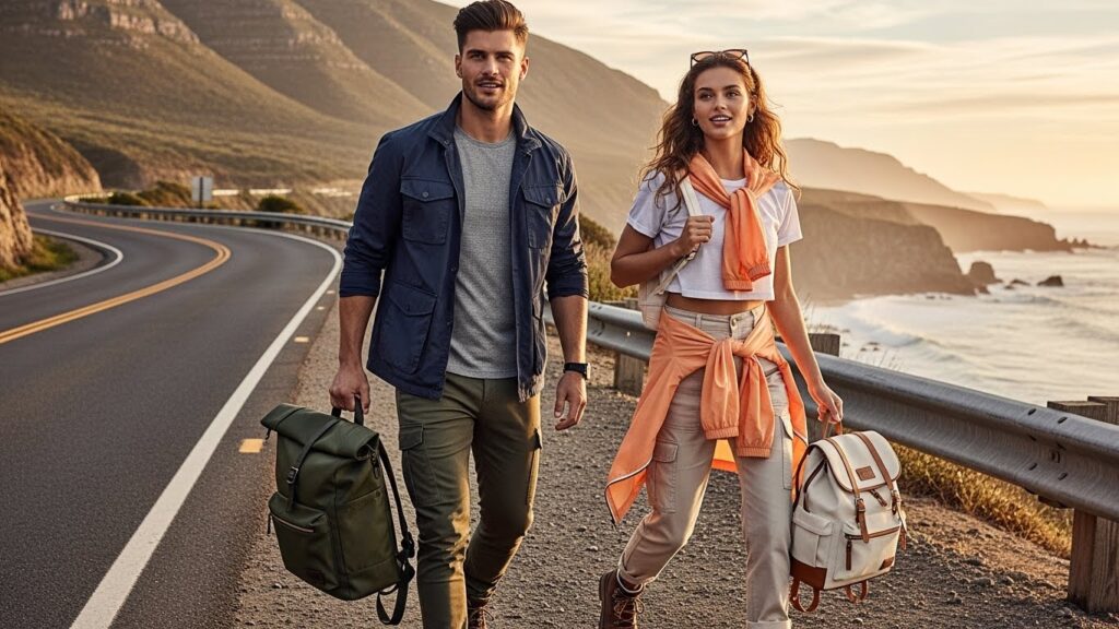 Adventure-ready summer outfits for men and women designed for stylish travel in 2026.