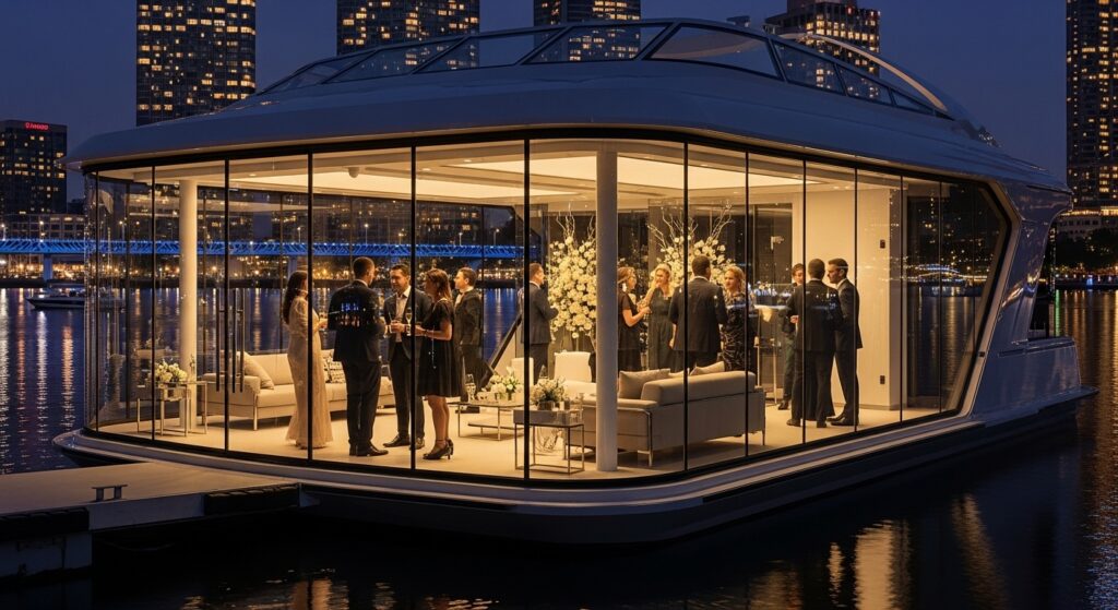 floating event platform on water