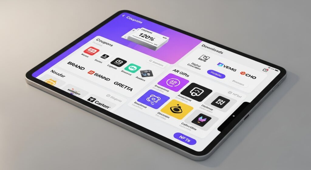 digital swag bag icons on screen