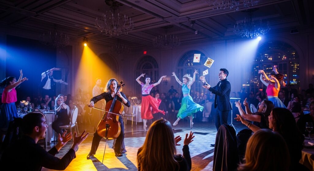 surprise performer popping up at event