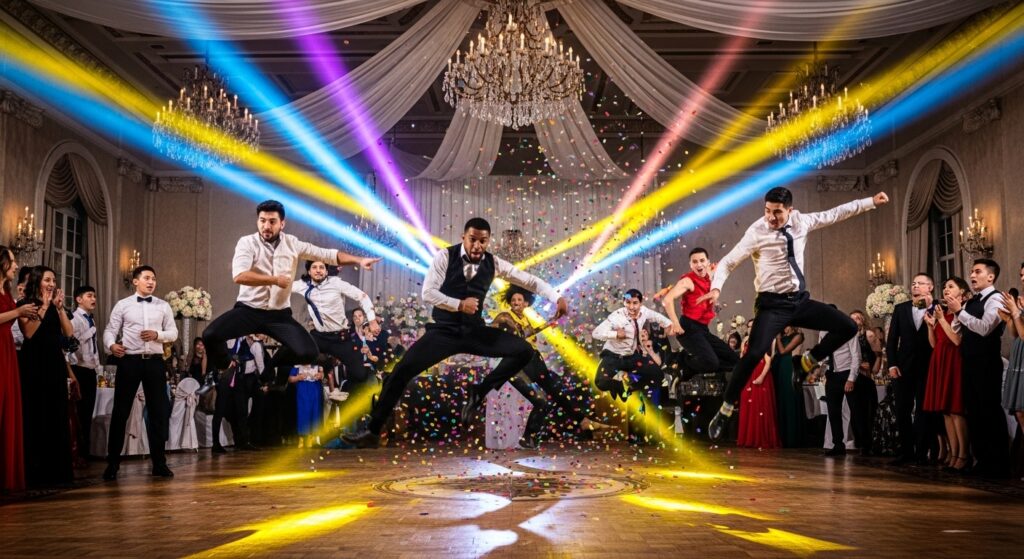 energetic flash mob performance