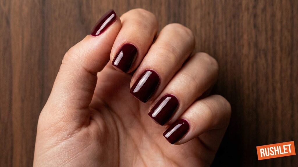short brown fall nails 2026 matte squoval shape