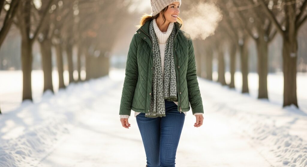 Quilted jacket winter street-style