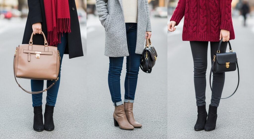 Heeled ankle boots winter look