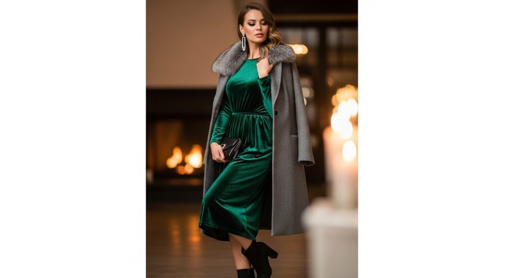 Romantic winter date night outfit