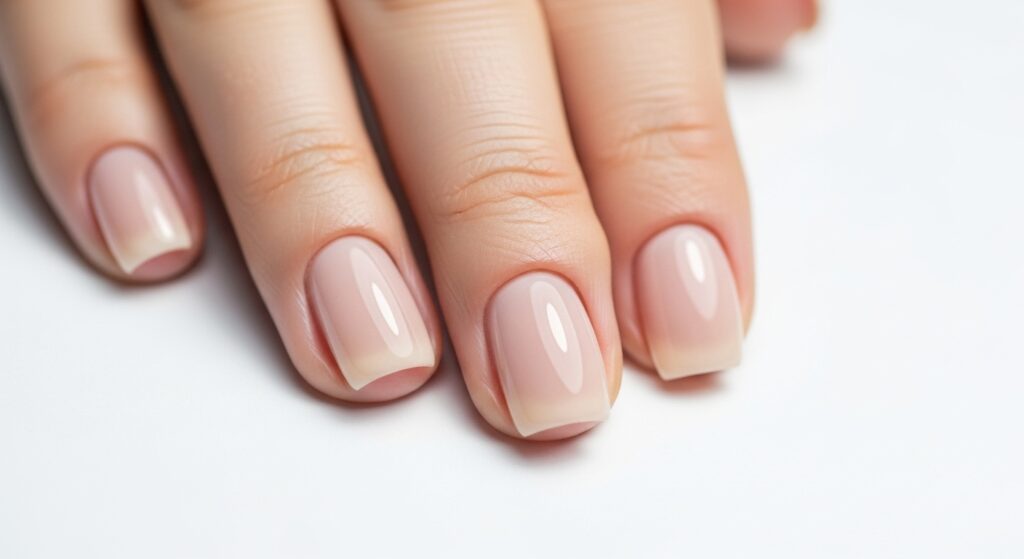Short square nude nails