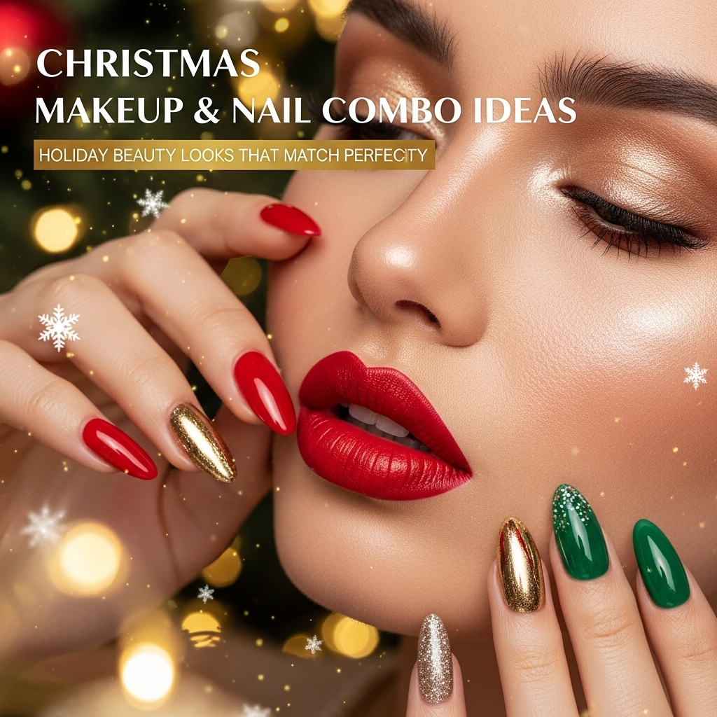 Festive Makeup and Nail Combo Ideas for Christmas 2025 (Trendy & Easy!)