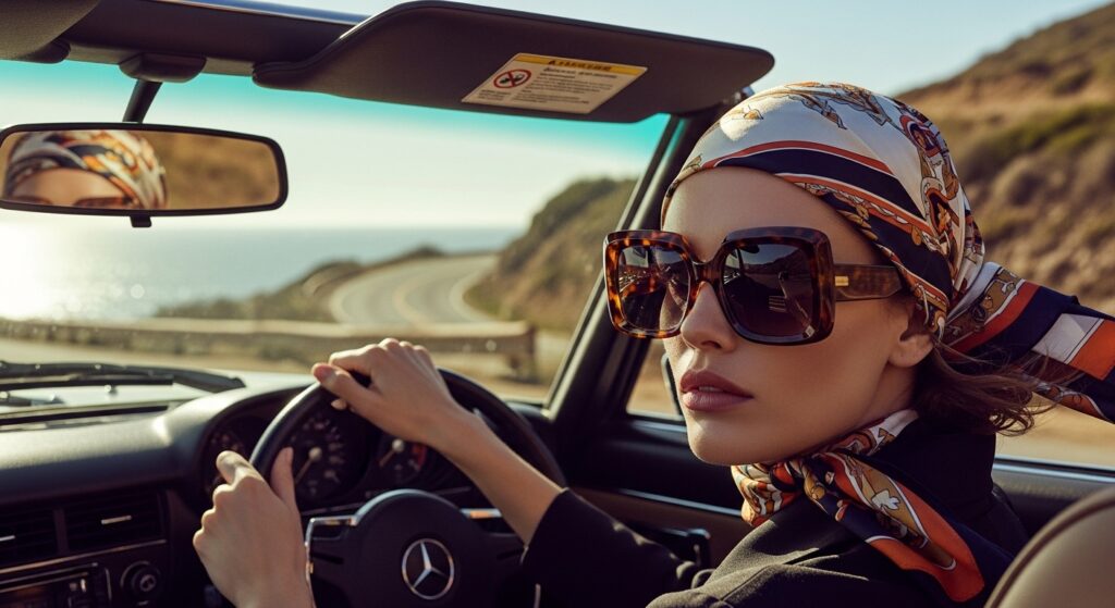 Oversized 70s square sunglasses in tortoiseshell for luxury summer style.