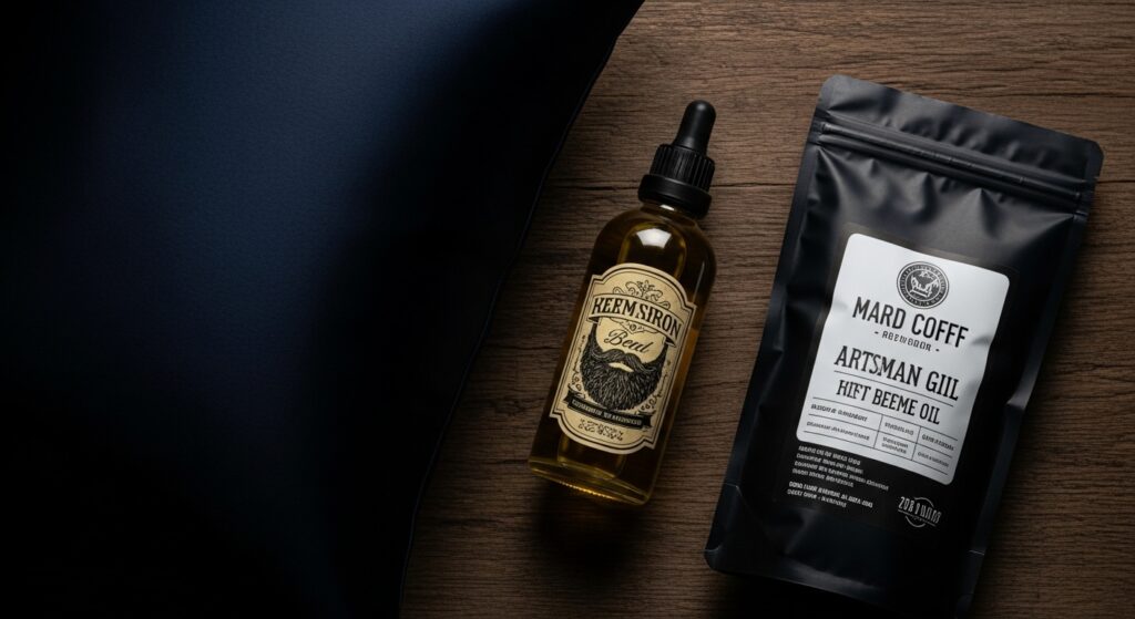 Luxury gifts for him under $50 silk pillowcase and grooming kit.