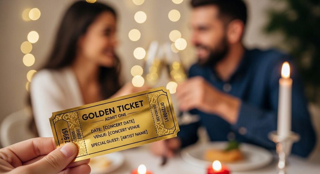 Printable concert ticket gift idea valentine.