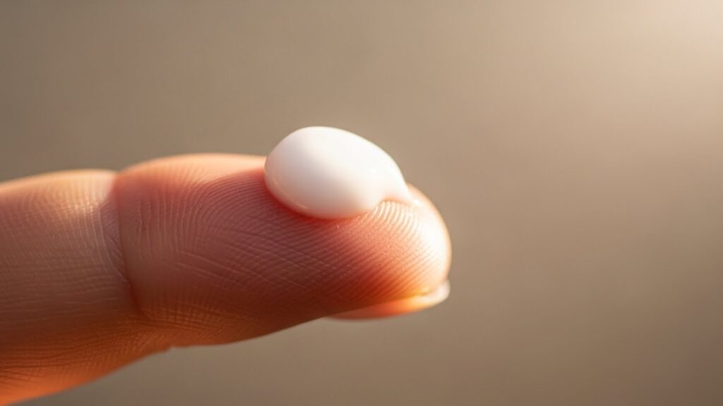 Correct pea-sized amount of retinol for skin cycling night 2.