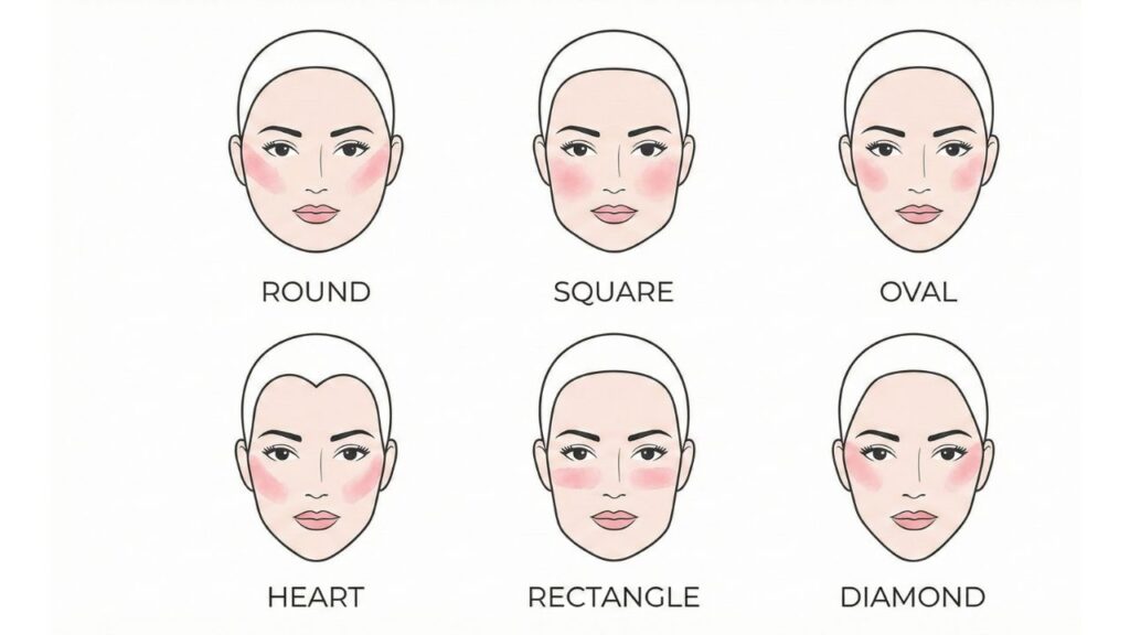 Comparison of daytime W-shape blush versus nighttime draping blush.