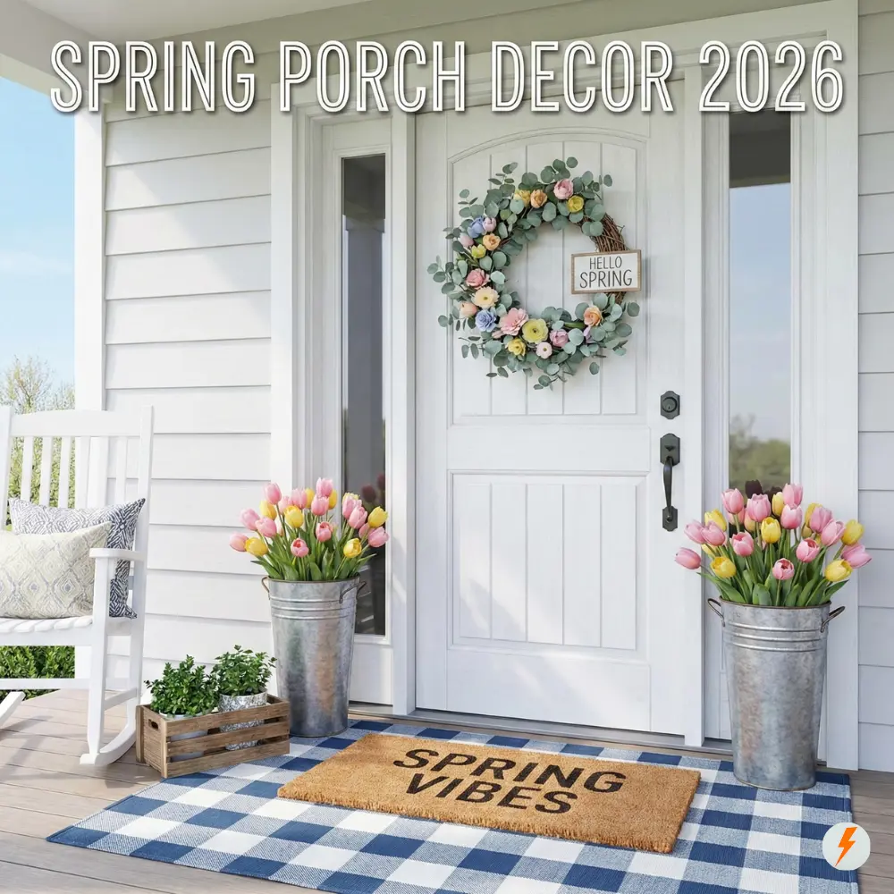 Spring Front Porch Ideas 2026: Farmhouse Decor, Tulips & Modern Wreaths