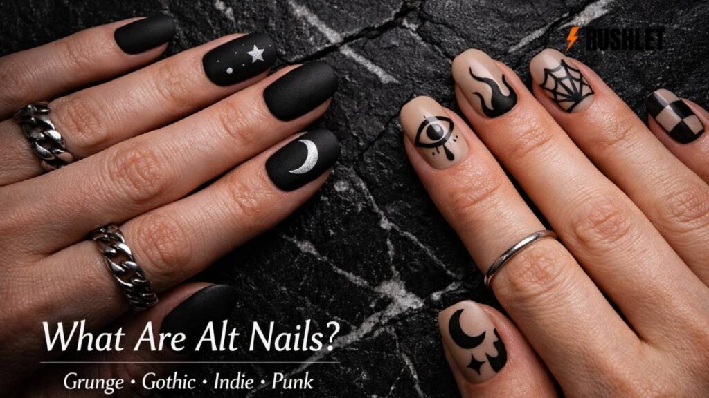 short black alt nails 2026