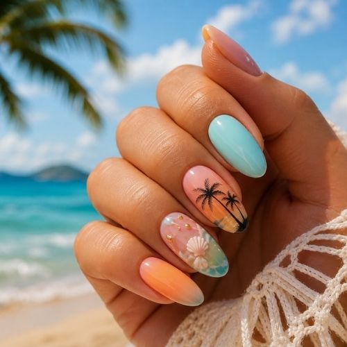 Vacation Nails Summer Beach Tropical Design 700w